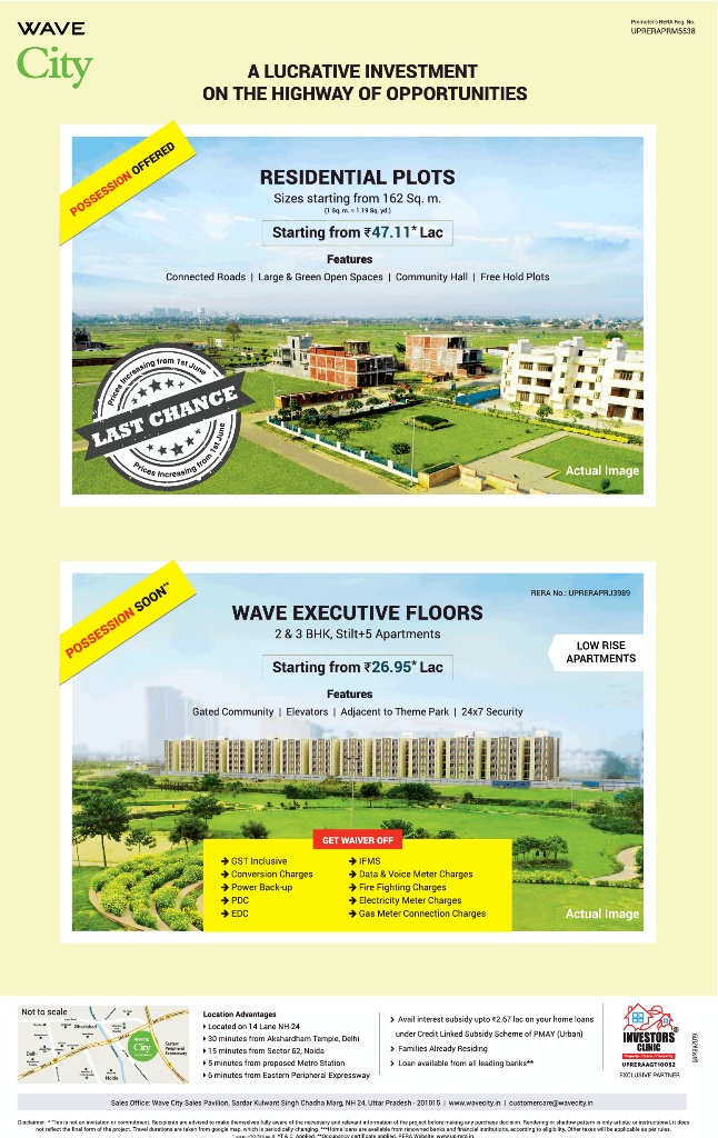 A lucrative investment on the highway of opportunities at Wave City in Ghaziabad Update